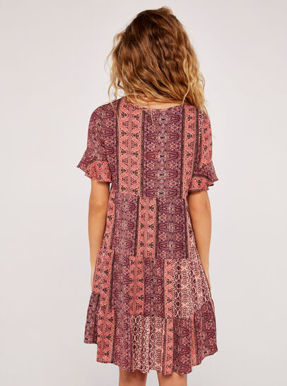  Paisley Patchwork Tiered Dress