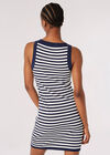 Stripe Knitted Bodycon Mini Dress, Navy, large