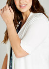 Button Sleeve Detail Knit Shrug +, Cream, large