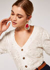 Embroided Cotton Top, Cream, large