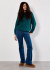 Vertical Pointelle Knit Jumper, Teal, large