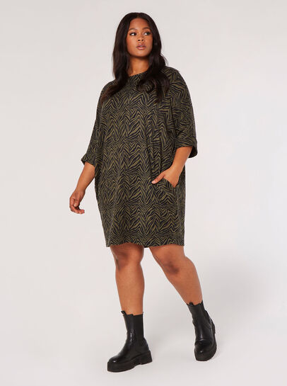 Curve Zebra Cocoon Mini Dress