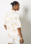 Embroidered Palm Trees Shirt, Cream, large