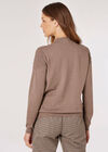 Pointelle Shell Fine Knit Jumper, Brown, large