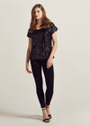 Front Mesh Back Blouse, Black, large