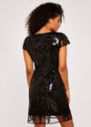 Embellished Mesh Mini  Dress, Black, large