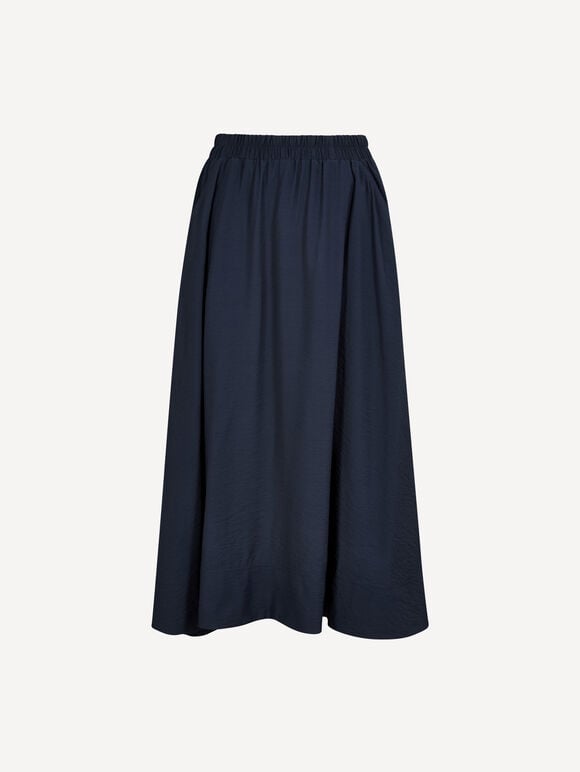 A-Line Midaxi Skirt, Navy, large