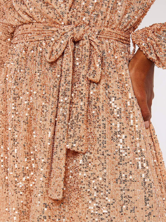Sequin Batwing Dress, Yellow, large