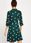 Horse Print Skater Dress, Green, large