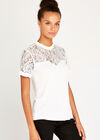 Cream Victoriana Lace Yoke Top, Cream, large