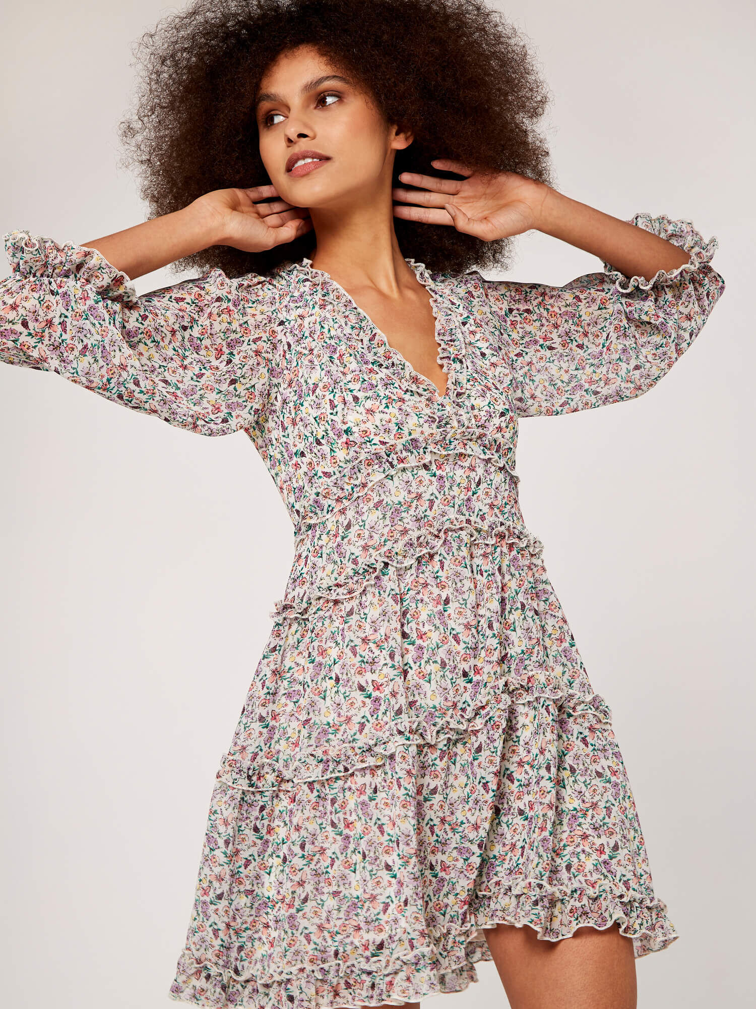 Floral Ruffle Tiered Dress