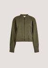 Lightweight Denim Bomber Jacket, Khaki, large