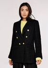 Tailored Tweed Blazer, Black, large