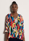 Colour Block Woven Blouse, Orange, large
