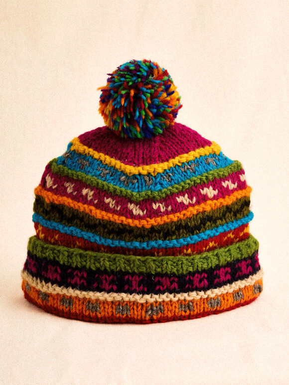Hand Knitted Beanie Hat, Assorted, large
