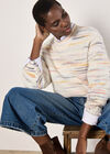 Chunky Knit Space Dye Jumper, Cream, large