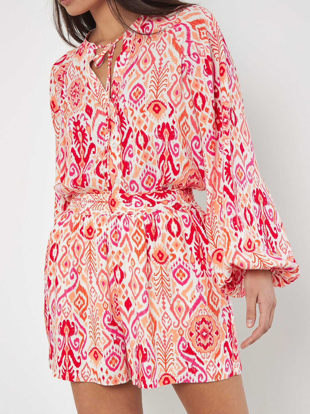 Image of Ikat Print Soft Woven Shorts