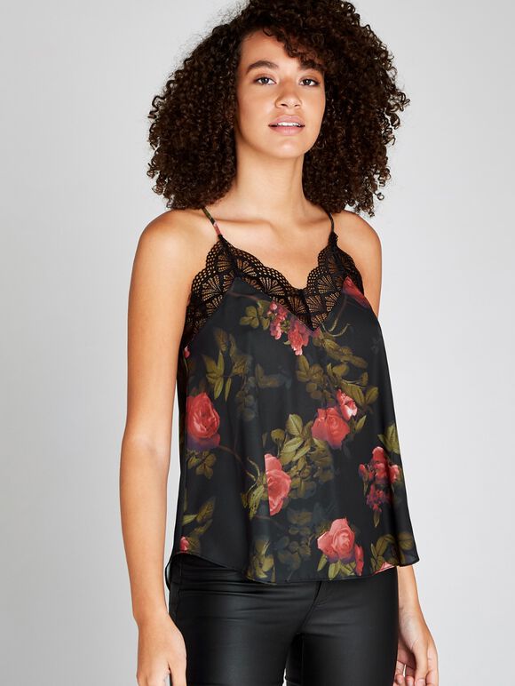 Oversized V-Neck Top, Red, large