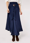 Shimmer Coconut Buckle Skirt, Navy, large