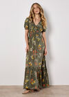 Watercolour Floral Maxi Dress, Khaki, large