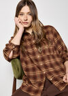 Check Print Shirt, Brown, large