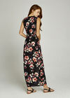 Black Watercolour Zip Front Maxi Dress, Black, large