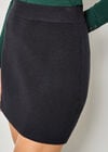 Ribbed Knit Mini Skirt, Black, large