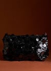 Sequinned Shoulder Bag, Black, large