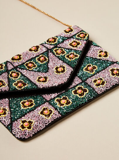Floral Embellished Clutch Bag