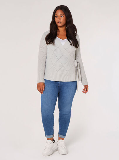 Curve Pointelle Wrap Jumper 