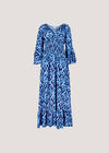 Ikat Swirls Maxi Dress, Blue, large
