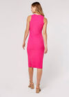 Ribbed Racer Midi Dress, Pink, large