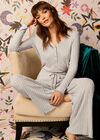 Knit Pyjama Flared Trouser, Grey, large