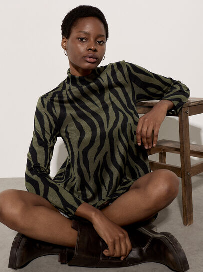 Zebra Print Swing Mini Dress