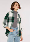 Lightweight Sherpa Lined Check Shacket, Green, large