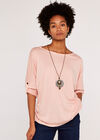 Ruched Side Top, Pink, large