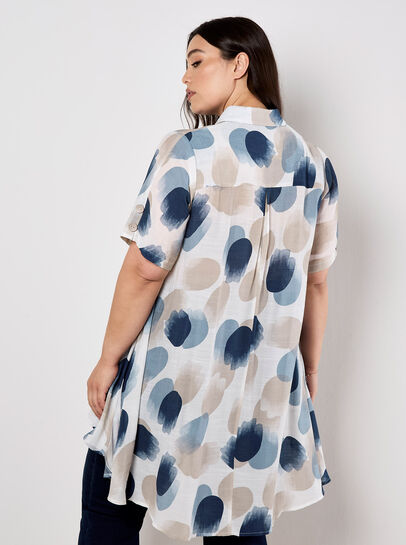 Painted Circles Oversized High-Low Shirt