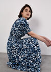 Floral Milkmaid Midaxi Dress, Navy, large