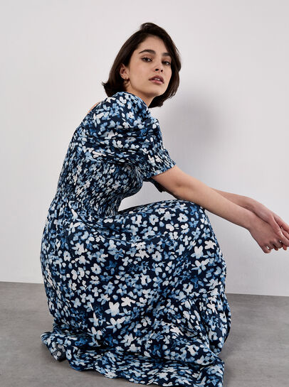 Floral Milkmaid Midaxi Dress