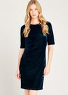 Bodycon Velvet Dress, Teal, large