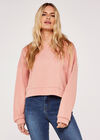 Cropped Sweatshirt, Pink, large