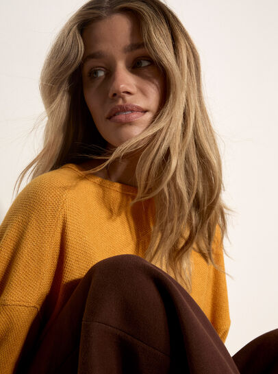Honeycomb Knit Oversized Top