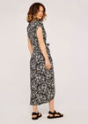 Brushstroke Print  Midi Dress, Black, large