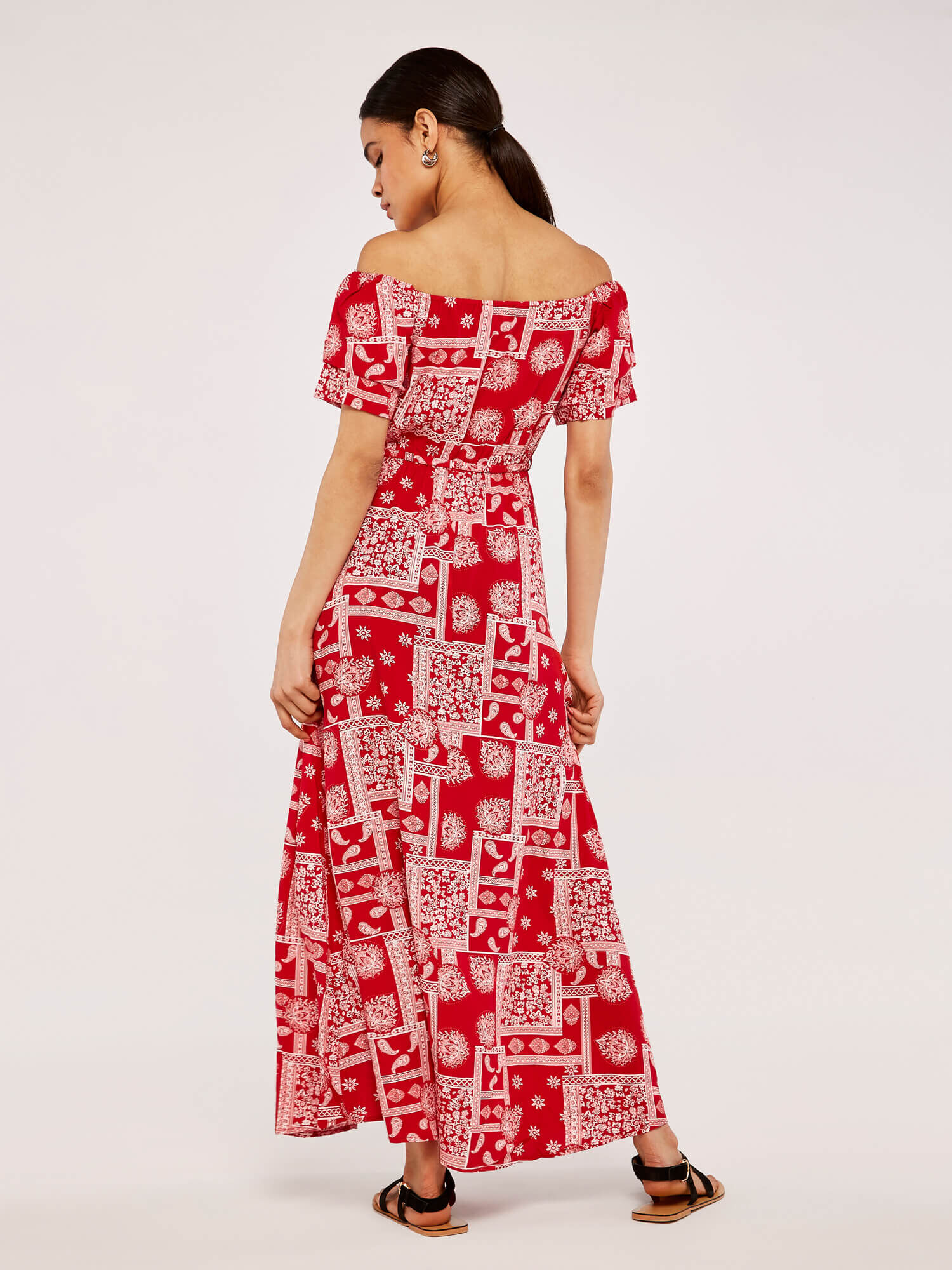 Apricot bardot dress deals