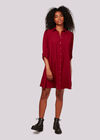 Shirt Swing Dress, Burgundy, large