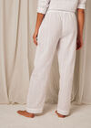 Embroidered Stripe Trouser, White, large