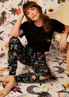 Colourful Print Pyjamas Trousers, Black, large
