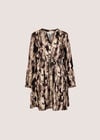 Abstract Print Utility Mini Dress, Black, large