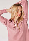 Soft Twill Zip Blouse, Purple, large