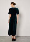Velvet Wrap Maxi Dress, Green, large